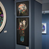 Akari (red cold) and Niko (red child) - Silk print exploration - Art Print - Kristjana S Williams Studio