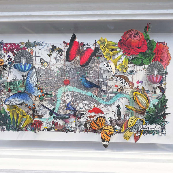 Modern Lundunar Kort - Red Roses - Original Artwork 2021 - Kristjana S Williams Studio