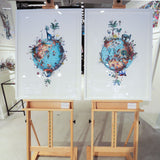 Mountain og Elephant Ocean Jordin I - Art Print - Kristjana S Williams Studio